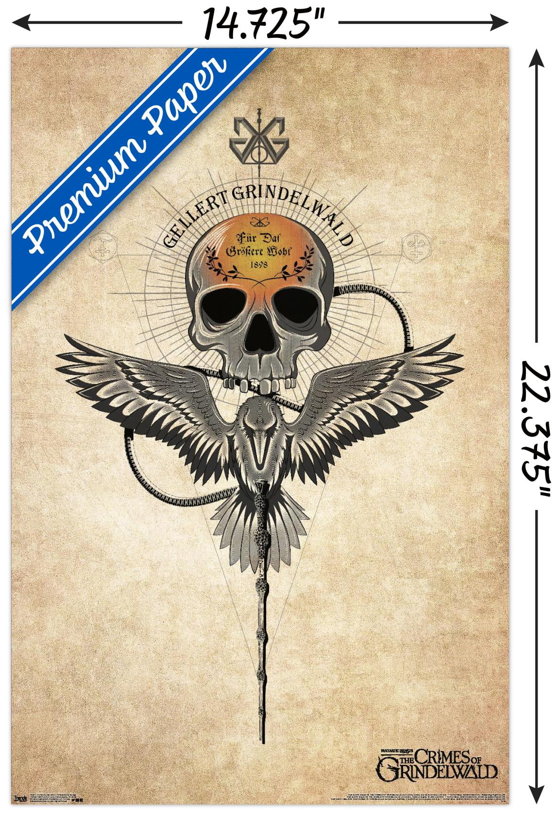 Fantastic Beasts And Where To Find Them: The Crimes of Grindelwald - Grindelwald Badge Wall Poster, 14.725" x 22.375"