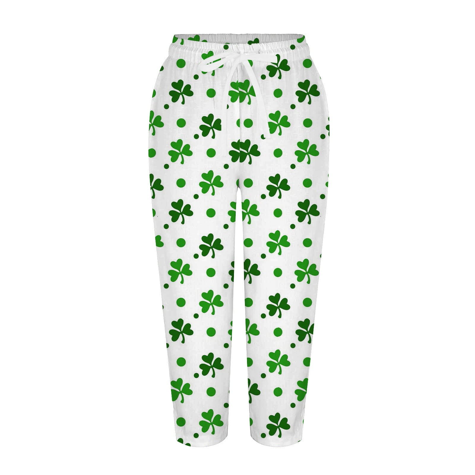 Dndkilg St Patricks Day Pants Mens Green Shamrock Clover Lucky Lounge Pants  Workout Running Big and Tall Baggy Pants Army Green 2XL 