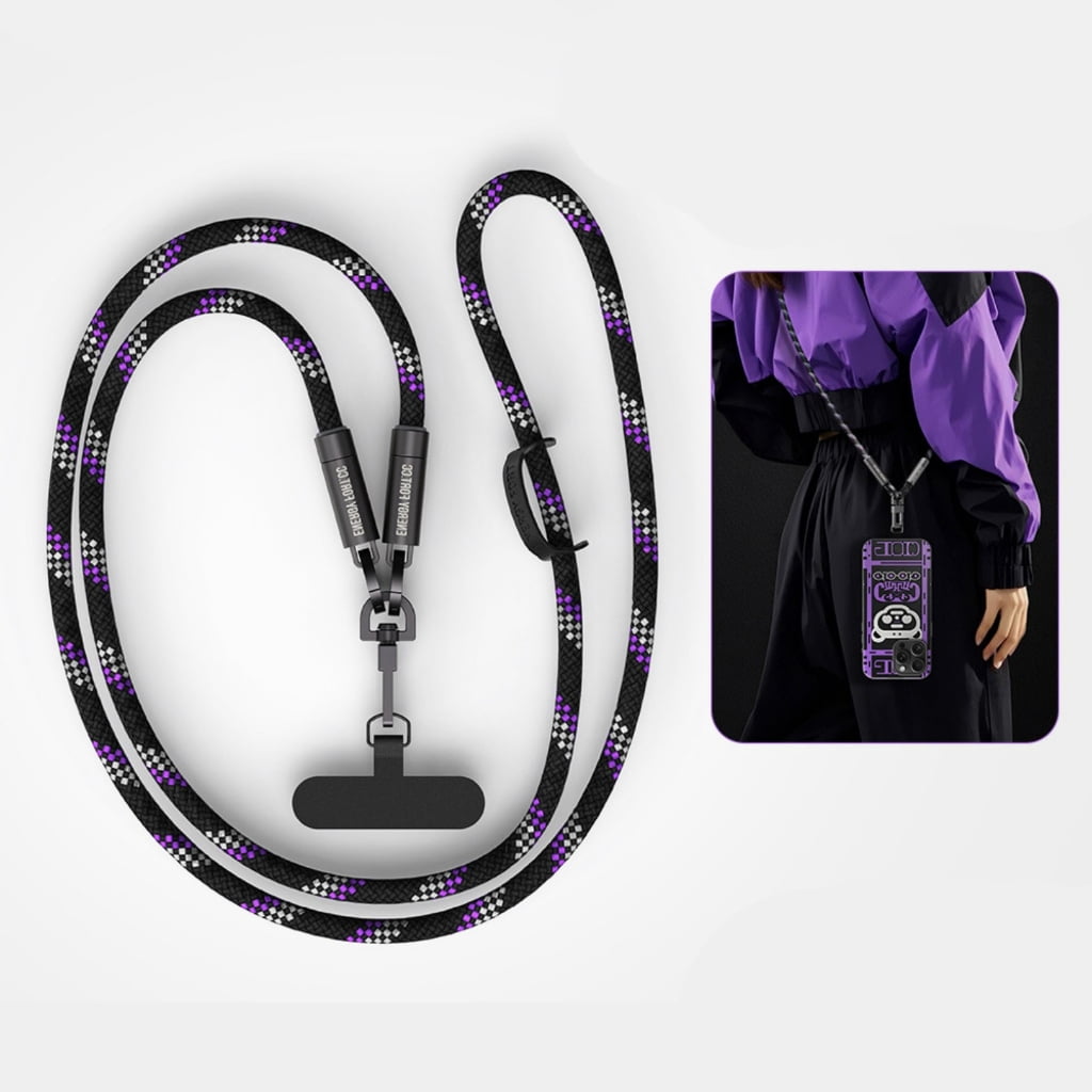 240W Type C Lanyard Charging Cable Fast Charge Data Sync Wearable Crossbody Phone Lanyard Straps with Patches Replacement