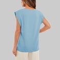thumbnail image 3 of Women's Round Neck Loose Short Sleeve T Shirt Vest Fashion Casual Top, 3 of 5