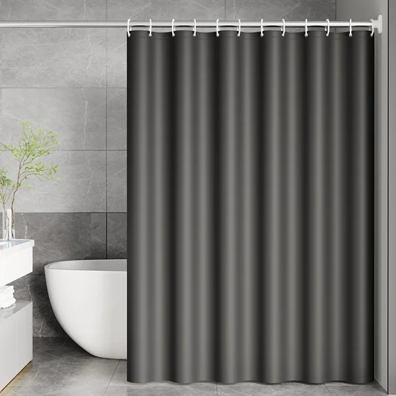 YEyangqi Shower Curtain Lined Premium PEVA 59 x 71 inches, Heavy Duty Shower Curtain, Plastic Waterproof Gray Shower Curtain with 12 Hooks