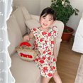 thumbnail image 1 of Vedolay Young Girls Dresses Floral Girl Smocked Elastic Printed Dress Summer Casual Wear,Red 3-4 Years, 1 of 5