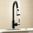 thumbnail image 3 of Kingston Brass LS8727CTL Robinet de Cuisine à Poignée Unique avec Pulvérisateur Rétractable, Noir Mat/chrome Poli, 3 of 3