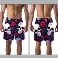 thumbnail image 3 of luoweisi Men's Beach Shorts Quick Dry Swim Trunks with Mesh Lining Couple Skulls L, 3 of 5