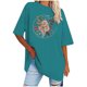 thumbnail image 1 of Camisetas de Manga Corta para las Mujeres Impreso Cuello Redondo Suelto Camiseta, Casual Cuatro Estaciones Blusa para el Hogar, 1 of 3