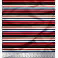 thumbnail image 1 of Soimoi Crepe Silk Fabric Horizontal Stripe Print Fabric by The Yard 42 Inch Wide, 1 of 1