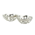 thumbnail image 5 of DecMode 13", 11"H Asymmetrical Drip Silver Aluminum Decorative Bowl with Melting Designed Body, Set of 2, 5 of 11