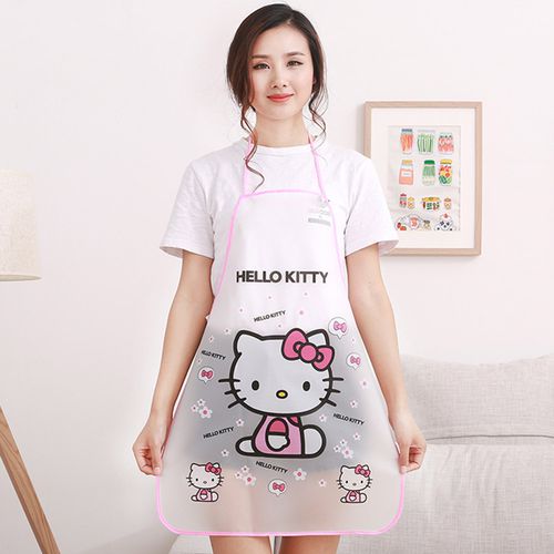 AkoaDa Adult Apron for Women Waterproof Oil Resistant Cartoon Pictures Apron Kitchen Cooking Tool