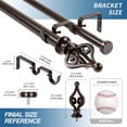 thumbnail image 2 of Urbanest Adjustable Double Curtain Rod Set Portia Flat Button Finials – 1″ Front & 3/4″ Back Rod With Bronze Rod, 48–84 Inches, 2 of 6