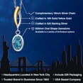 thumbnail image 2 of Gem Stone King 925 Silver and 10K Yellow Gold London Blue Topaz Pendant Necklace for Women | 1.50 Cttw | Gemstone November Birthstone | Oval 8X6MM | With 18 inch Chain, 2 of 6