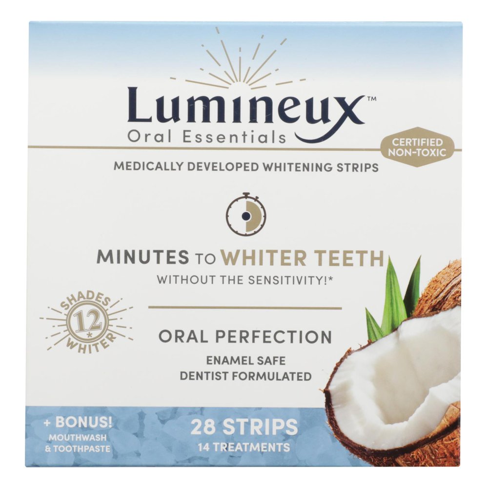 Lumineux Oral Essentials Whitening Strips 28 Strips Bonus Mouthwash