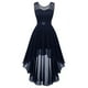 thumbnail image 4 of Vestido de cóctel sin mangas con estampado floral para mujer: elegante vestido de noche de dama de honor con abertura lateral para bodas y fiestas, 4 of 6
