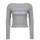 thumbnail image 4 of Top corto de manga larga para mujer, camiseta elegante con hombros descubiertos, camisas Harajuku ajustadas Vintage, blusa Fridja hkj5456, 4 of 9