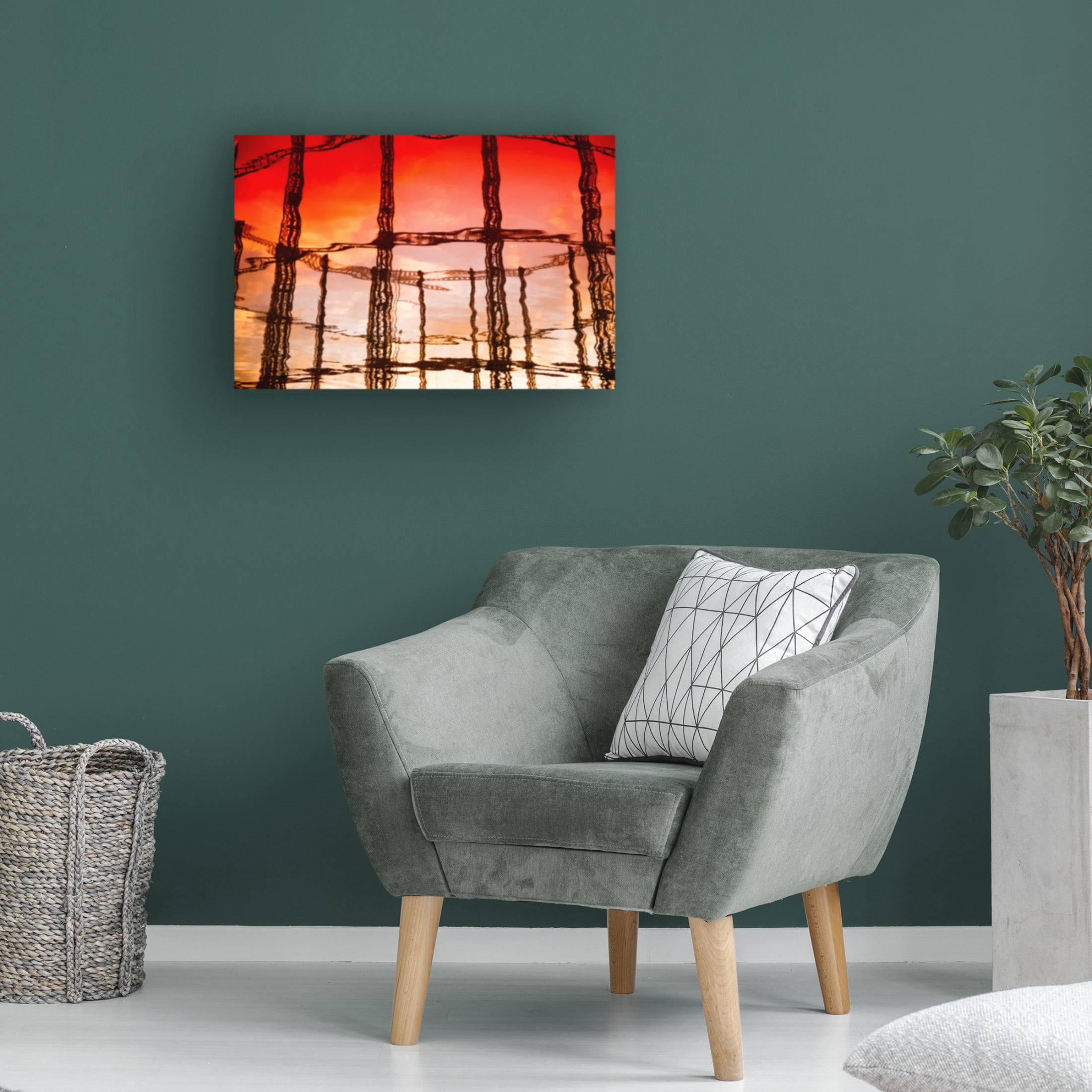 Canvas Wall Art - Massimiliano Peluso 'Paiting With Water Reflex' Wall Art for Living Room, Bedroom, or Office D?cor by Trademark Fine Art - 47 x 30 Inches