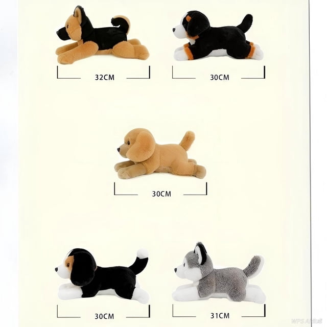 HWRETIE Realistic Dog Plush Tools Soft Stuffed Animal Home Decoration Gift