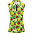 thumbnail image 3 of xfsWaSs Womens Tank Tops Women's Sleeveless Golf Polo Shirts Casual Floral Print 1/4 Zip Tennis Workout Tank Top Summer Lightweight, 3 of 4