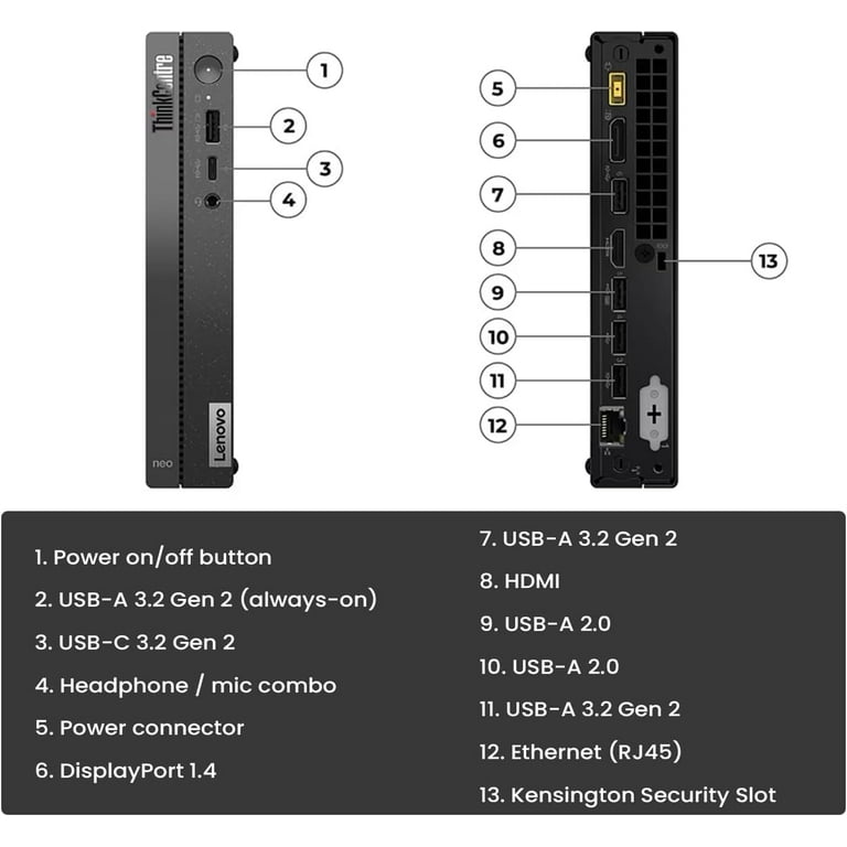 New Lenovo ThinkCentre neo 50q Gen 4 12M2000LUX Tiny Thin New Lenovo ThinkCentre neo 50q Gen 4 12M2000LUX Tiny Thin