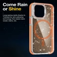 thumbnail image 5 of TECH CIRCLE for iPhone 16 Pro Case 6.3-Inch (2024), Clear Back, Cute Shimmer, Compatible with MagSafe, Built-in Hidden Phone Stand, Slim Fit Thin Lightweight, Magnetic Protective Back Cover, Orange, 5 of 8