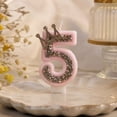 thumbnail image 4 of Btomtd Birthday Crown Number Candle 3 Inch Cake Topper Candles for Milestone Party Supplies Celebration Table Decor, 5, 4 of 7