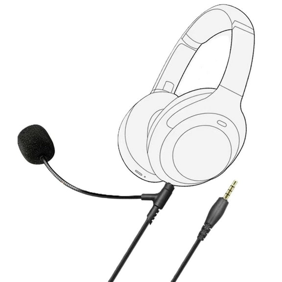 3.5mm Auxiliary Audio Cable with Flexible Boom Mircrophone and Volume Control for Sony Wh-1000XM4 Beats Studio & All others