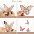thumbnail image 4 of Oro rosa72pcs Mariposas Decorativas, 3d Pared Colore Metalicos Hueco esquí esquí Gafas de esquí, 4 of 5