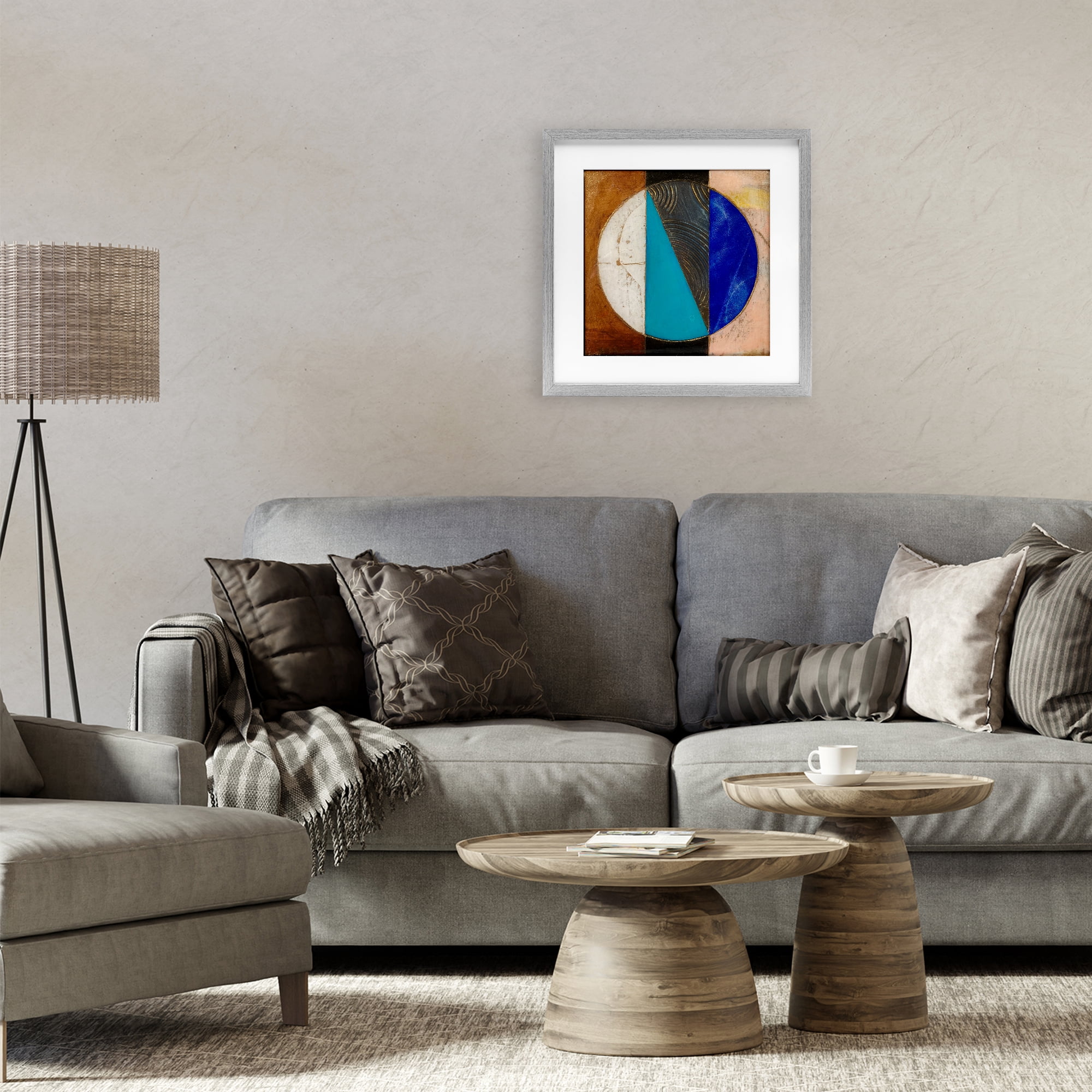 Stupell Industries Structured Circle Abstraction Gray Framed Print Under Glass, design by Matthew Finger