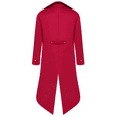 thumbnail image 2 of IBTOM CASTLE Men's Steampunk Vintage Tailcoat Jacket Gothic Medieval Victorian Frock Button Down Swallow Coat 2XL Red, 2 of 3