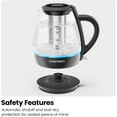 thumbnail image 5 of Chefman Fast Boil 1.7L Electric Glass Kettle w/ Tea Infuser, Removable Lid - Black, 5 of 11