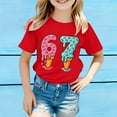 thumbnail image 4 of XAOFW Kids 6 7 T-Shirt Graphic Number Print Blend Girls Boys Short Sleeve Round Neck Comfort Fashionable Casual Daily Wear Tee, 4 of 4