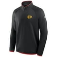 thumbnail image 5 of Men's Fanatics Black Chicago Blackhawks Authentic Pro Rink Raglan Quarter-Zip Pullover, 5 of 7
