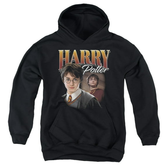 Harry Potter "The G.O.A.T" Homage Youth Kids Boy/Girls Pull-Over Hoodie, Black, Large