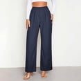 thumbnail image 2 of hoksml Women High Waist Dressy Pants, Business Casual Straight Leg Pleated Trouser, 2 of 8