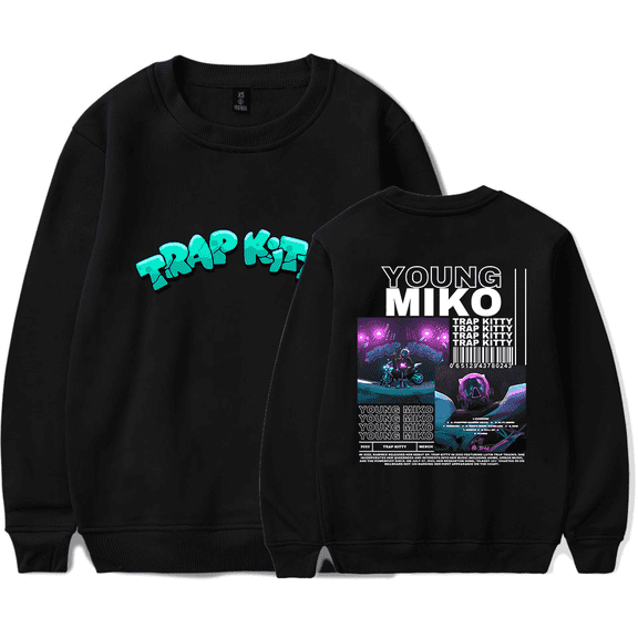 Young Miko Merch Trap Kitty Vintage 90s Sweatshirt Men Women Fashion Hoodie Unisex Men Women Rapper Summer Long Sleeve Hoodies Casual Streetwear