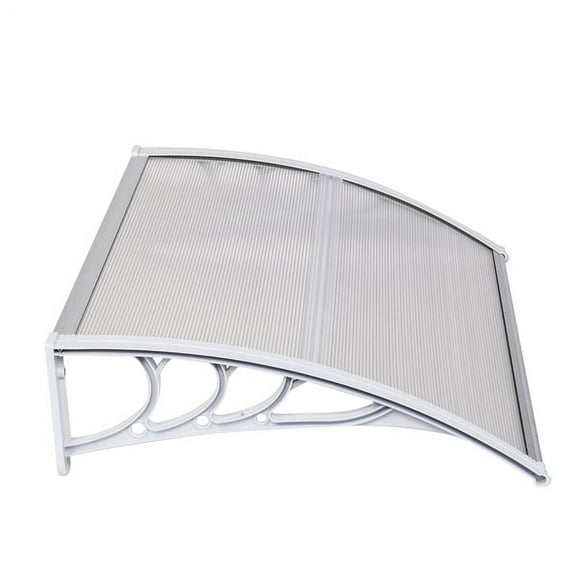 Fithood 100 x 80 Household Application Door & Window Awnings Transparent Board & White Holder