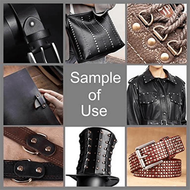 340 Sets Leather Rivet Kit Rivets Leather Double Hat Rivets Apparel Fabric  for Repairing Clothes Shoes Bags Belts D 