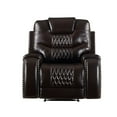 thumbnail image 2 of Recliner with Leatherette Upholstery and Diamond Tufts, Brown, 2 of 5