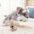 thumbnail image 3 of Soft Stuffed Animal, Cartoon Simulation Schnauzer Plush Toy - 12/18 Inch Size, Soft Comforting Stuffed Animal, Realistic Cartoon Puppy Design - For Children, Girls, Birthday Gift,, 3 of 5