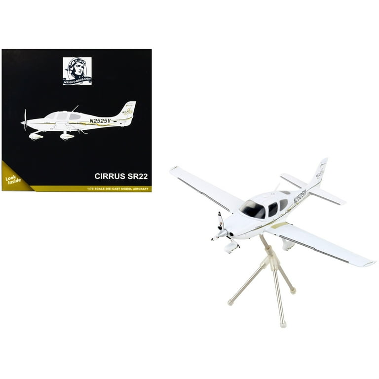 Gemini Jets GGCIR013 1-72 Scale Cirrus SR22 Composite Aircraft Reg  No.N2525V White General Aviation Series Diecast Model Airplane