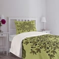 thumbnail image 5 of Ambesonne Olive Green Quilted Bedspread Set 2 Pcs, Fruit Branches, Twin Size, Olive Green Green, 5 of 6