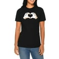 thumbnail image 3 of Big Size Cartoon Love Hands Graphic Design Deluxe Jersey T-Shirt - Black 2XL, 3 of 4