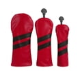 thumbnail image 1 of Juego de 3 fundas para cabezas de palos de golf, de piel sintética, con etiqueta intercambiable, protección para palos de golf, impermeables, para, 1 of 8