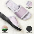 thumbnail image 3 of Aerothotic Aspen Women’s Fuzzy Slippers with Crisscross Strap – Open Toe, Cozy Indoor Outdoor House Shoes with Anti-Slip Sole, 3 of 4