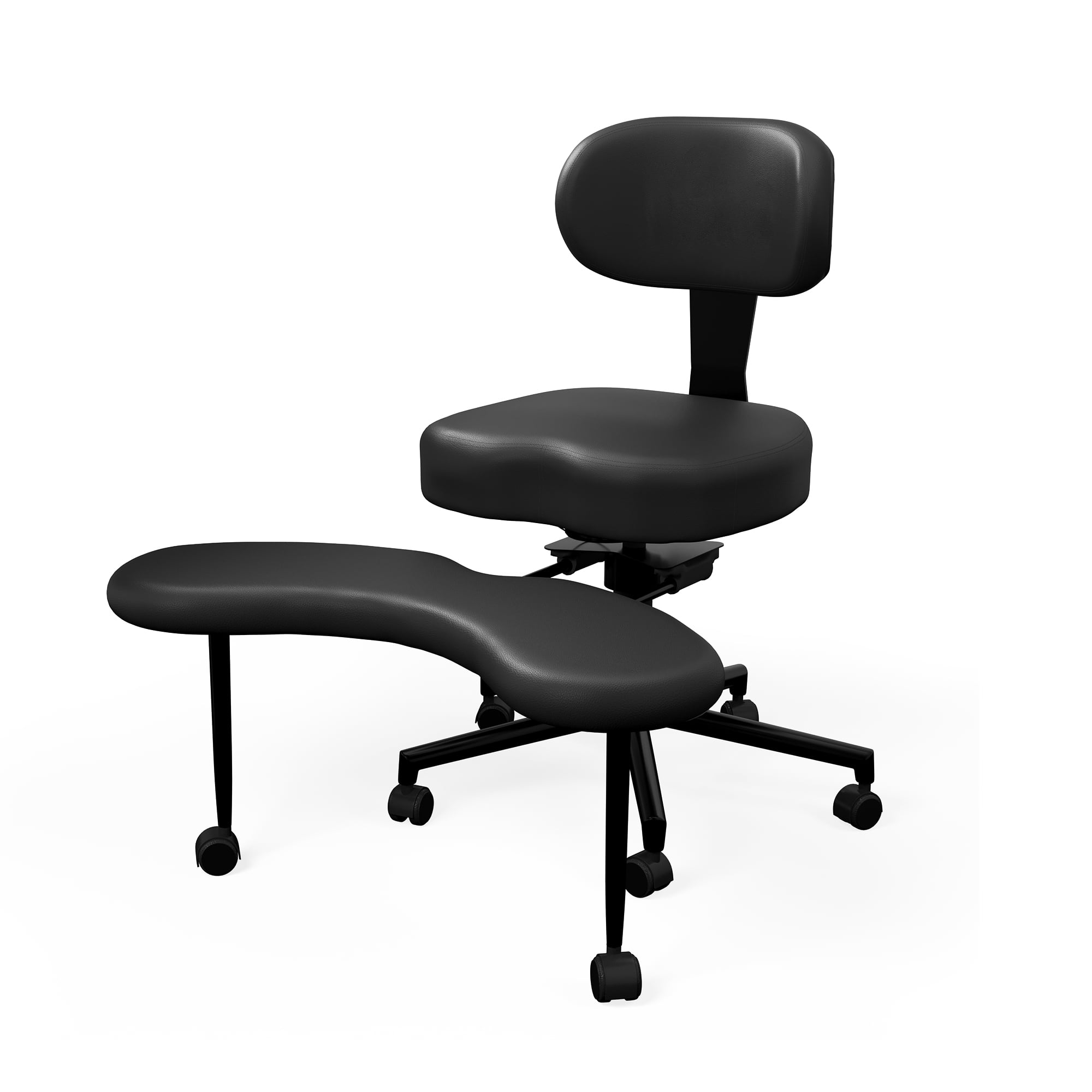 LAUSAINT HOME Ergonomic Cross Legged Swivel Chair, Adjustable Height, Meditation& ADHD Chair with Back Support, Home and Office, BLACK