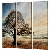 Illuminated Tree Triptych Canvas Wall Art Multi Warm Set of Three 3