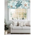 thumbnail image 3 of Blue Ocean Valances for Windows Sea Turtle Coral Starfish Retro Kitchen Valance Curtain Rod Pocket Small Curtains for Cafe Bathroom Laundry Basement 42" x 18", 3 of 8
