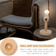 thumbnail image 3 of OUNONA 2pcs Round Light Base Solid Wood Lamp Parts for Making Lamps Brown Color, 3 of 5