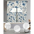 thumbnail image 3 of Blue Flower Kitchen Curtains Sets 36 Inch Length with Valance, Watercolor Floral Botanicals Tree Branch Swag Valances and Tiers Curtain Set Drapes Swag Curtains for Living Room, Bathroom, Bedroom, 3 of 6