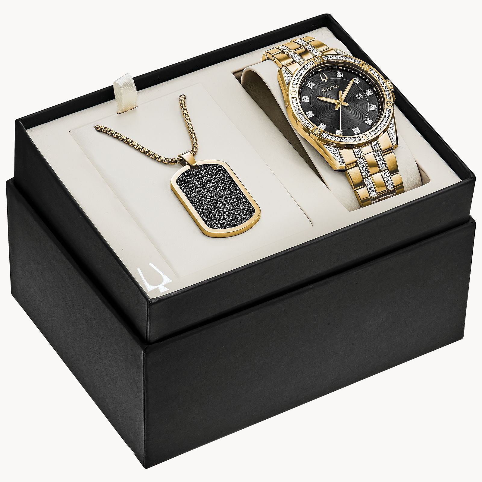 Bulova watch necklace boxed set sales