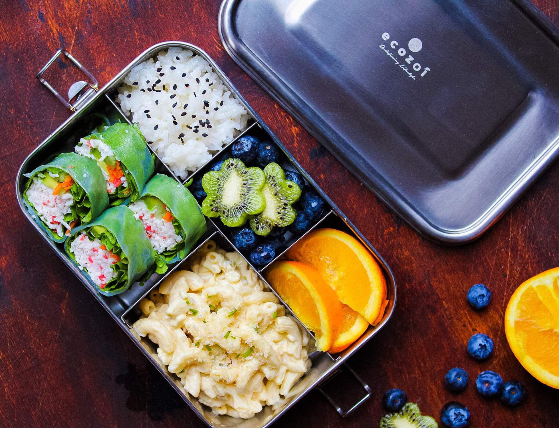 Stainless Steel Lunch Box, 5 Compartment, Leak Proof, 50 Oz