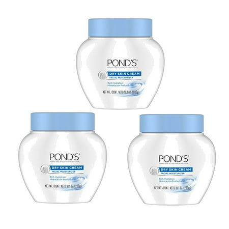 Ponds Dry Skin Cream Facial Moisturizer Rich Hydration 10.1 oz 286g (Pack of 3)